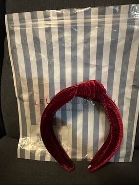 Velvet Knot Headband in Deep Red